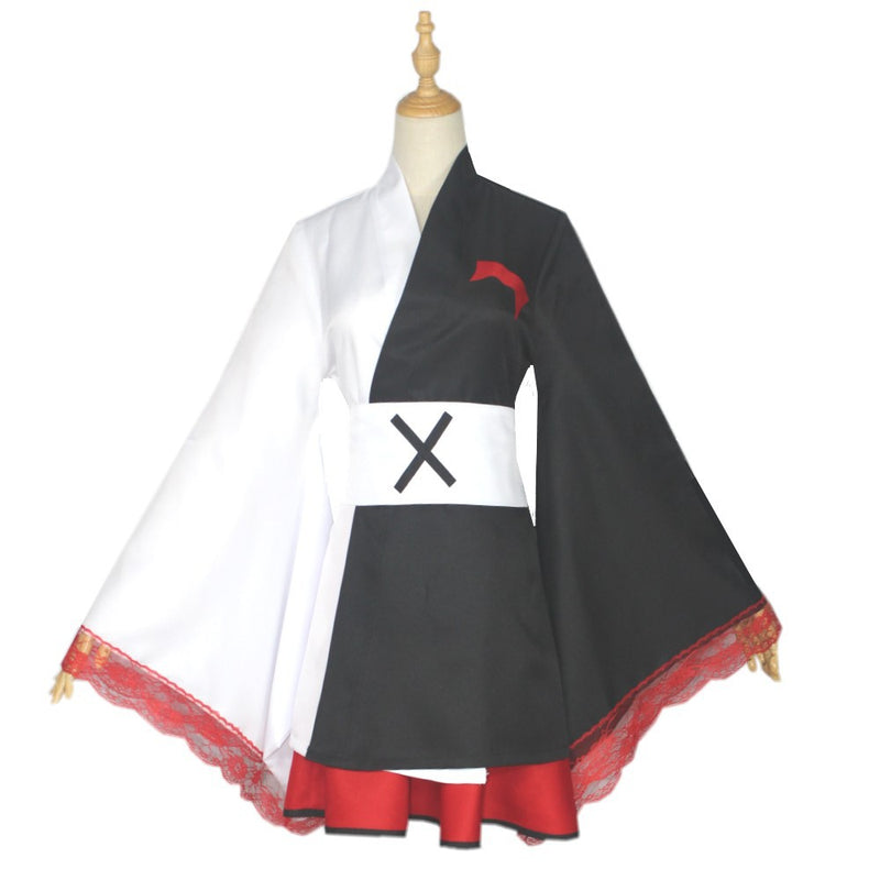 Danganronpa Monokuma Kimono Halloween Costume Black White Bear Dress