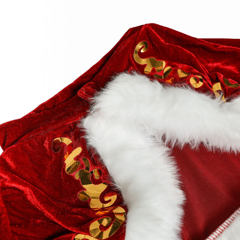 Adult Santa Claus Father Christmas Costume Suit Plus Size Outfit - CrazeCosplay