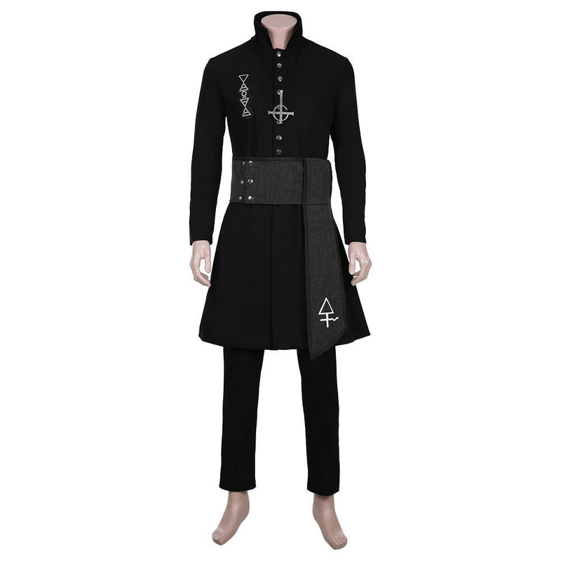 Ghost B C Nameless Ghoul Black Coat Props Halloween Full Set Cosplay Costume - CrazeCosplay