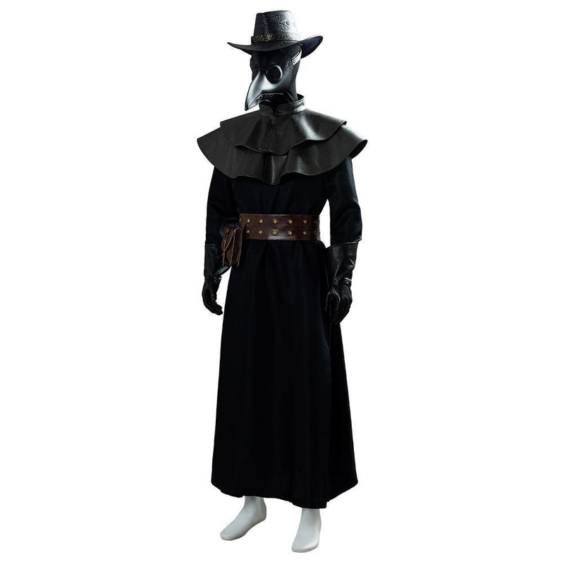 Plague Doctor Steampunk Bird Mask Cape Long Grown Hat Set Holloween Costume Cosplay Costume - CrazeCosplay