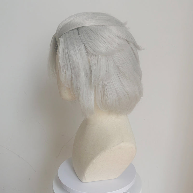 Final Fantasy Emet Selch White Curly Cosplay Wig