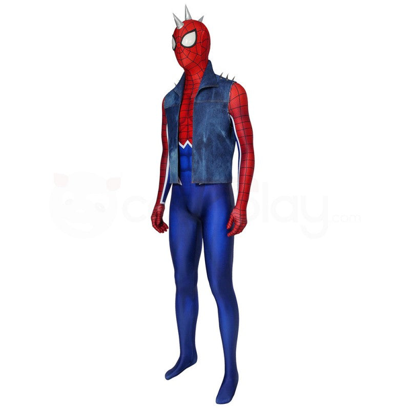 The Spider Punk Jumpsuit PS4 Spiderman Hobart Brown Halloween Cosplay Costume