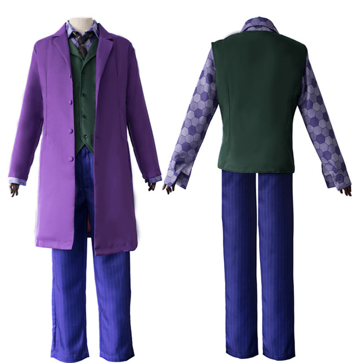 Dark Knight Joker Purple Wool Trench Coat Costume - CrazeCosplay