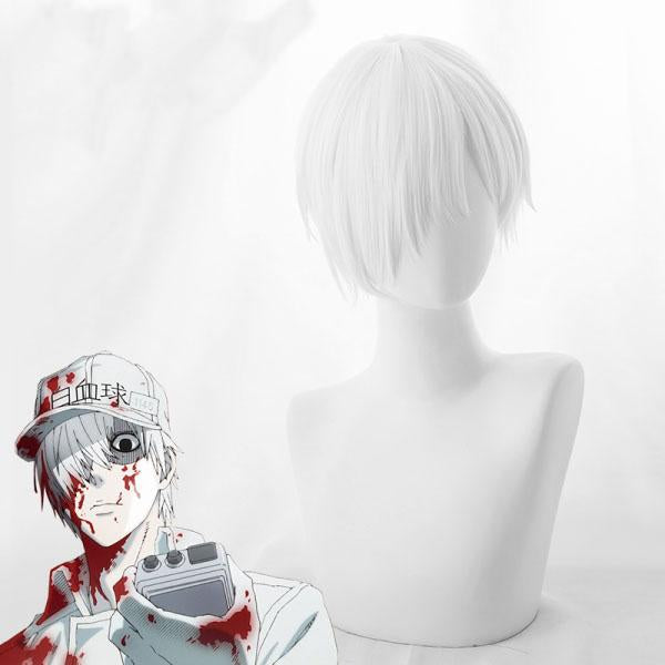 Cells At Work White Blood Cell Neutrophil Cosplay Wig - CrazeCosplay