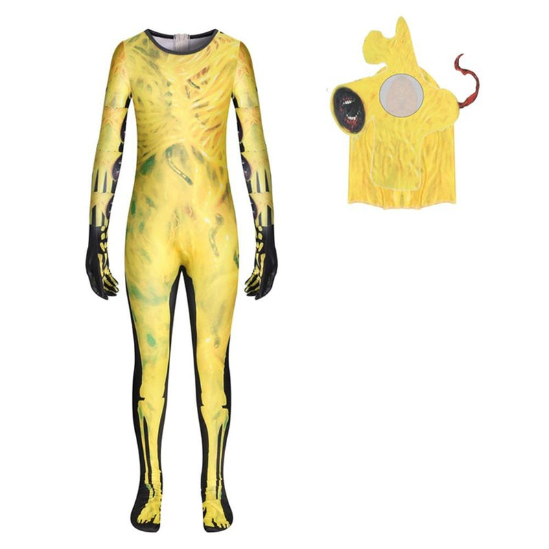 Kids Horror Legend Golden Siren Head Cosplay Zentai Suit Halloween Costume Children Jumpsuit Bodysuit Outfits - CrazeCosplay