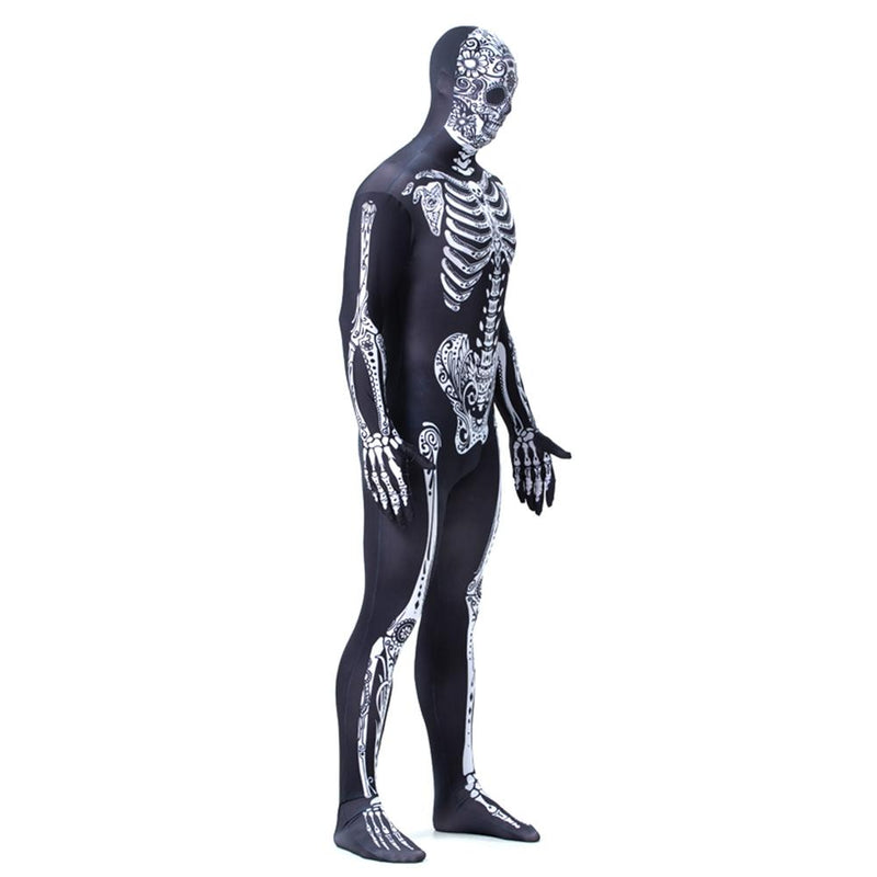 Men Horror Zombie Monster Skeleton Costume Cosplay Halloween Costume Lycra Jumpsuit Carnival Party Dress Up - CrazeCosplay