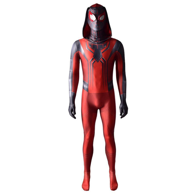 2020 Miles Morales Spiderman Costume Suit Black and Red - CrazeCosplay