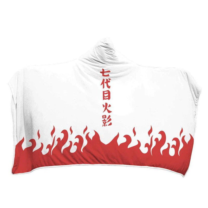 Wearable Naruto Warm Hooded Blanket Soft Fluffy Throw Poncho Kids Adult Seventh Hokage Blanket - CrazeCosplay