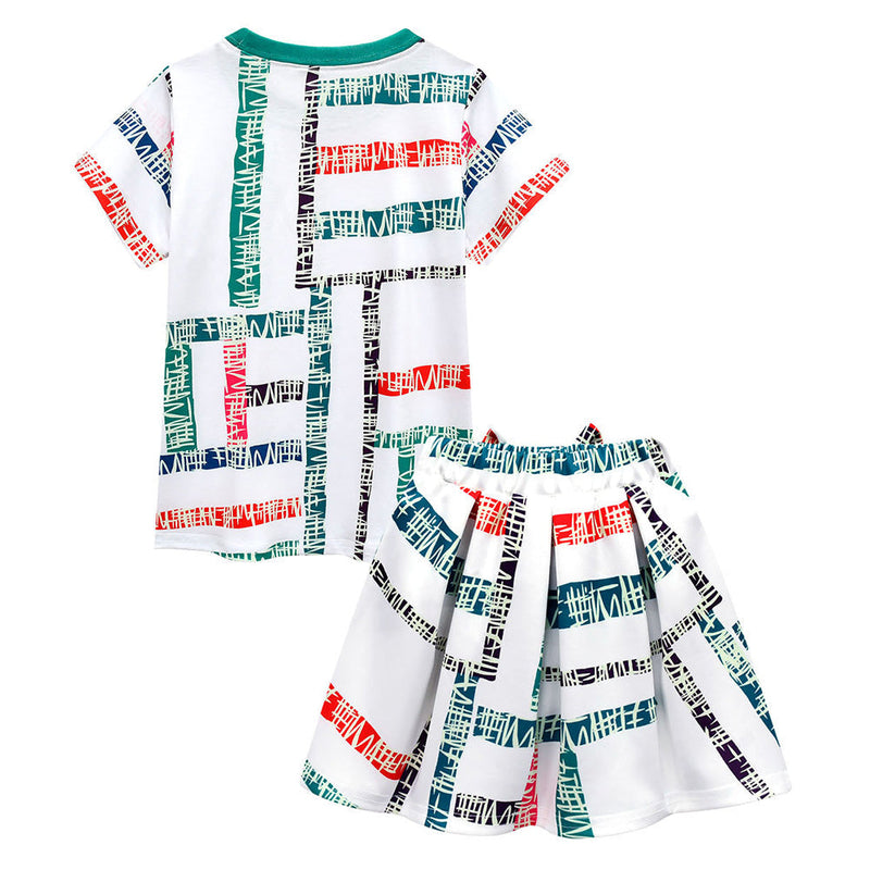 Kids Girls Stranger Things Season 4 T-shirt Dress Set Eleven 11 Cosplay Costume Fancy Dress Outfit Set - CrazeCosplay