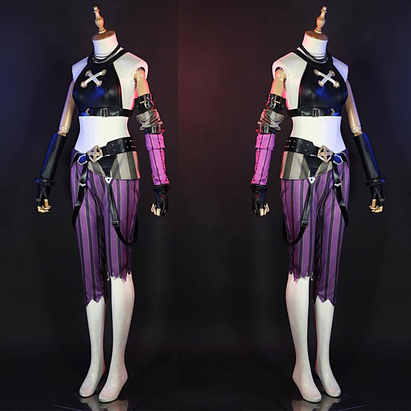 League of Legends Arcane Jinx Outfit LOL Fortnite Arcane Halloween Cosplay Costumes - CrazeCosplay
