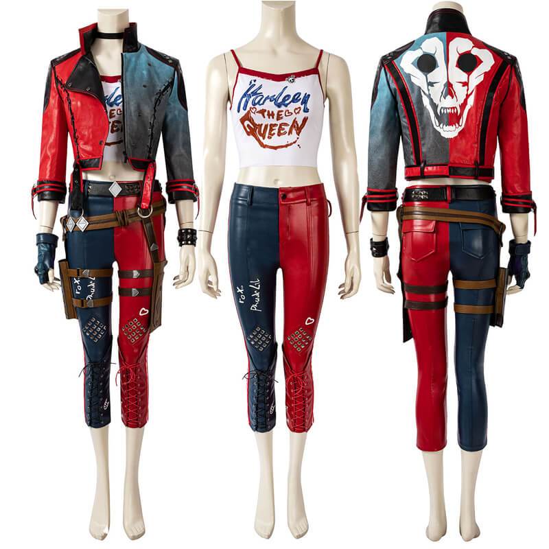 Harley Quinn Costumes Suicide Squad Kill the Justice League Cosplay Outfit Halloween Suit - CrazeCosplay