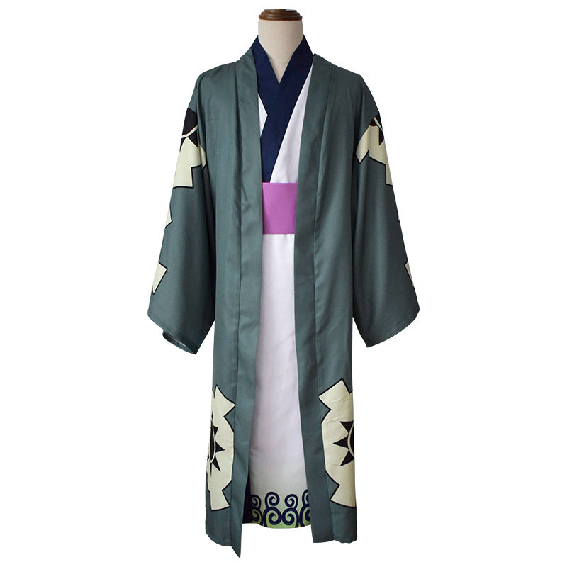 One Piece Roronoa Zoro Kimono Robe Cosplay Costume