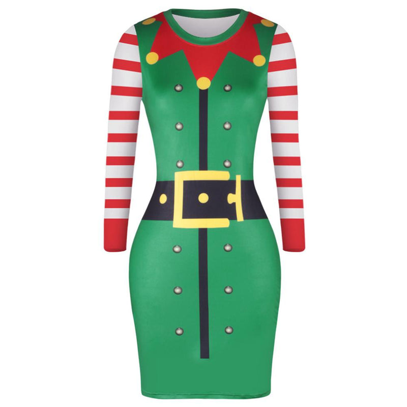 Women's Elf Santa Christmas Dress - CrazeCosplay