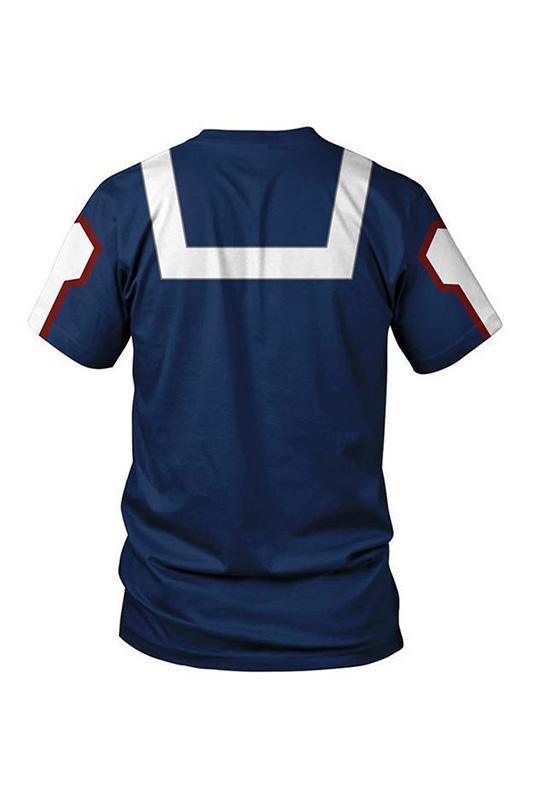 Boku No Hero Academia My Hero Academia T Shirt Izuku Midoriya School Training Shirt Blue - CrazeCosplay
