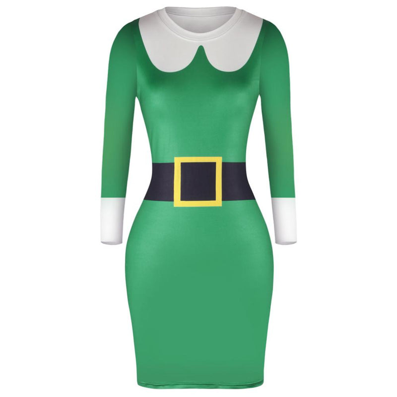 Women's Christmas Green Elf Dress - CrazeCosplay
