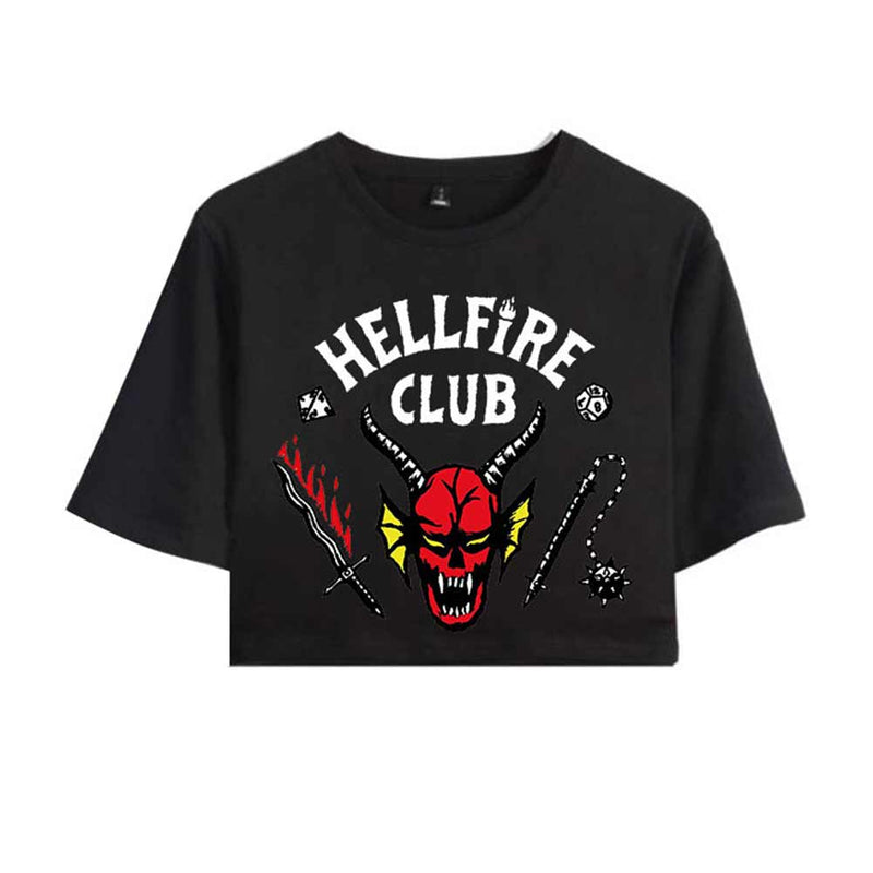 Stranger Things Season 4 The Hellfire Club Training Uniform Women Cosplay Crop Top & Shorts Set Summer - CrazeCosplay