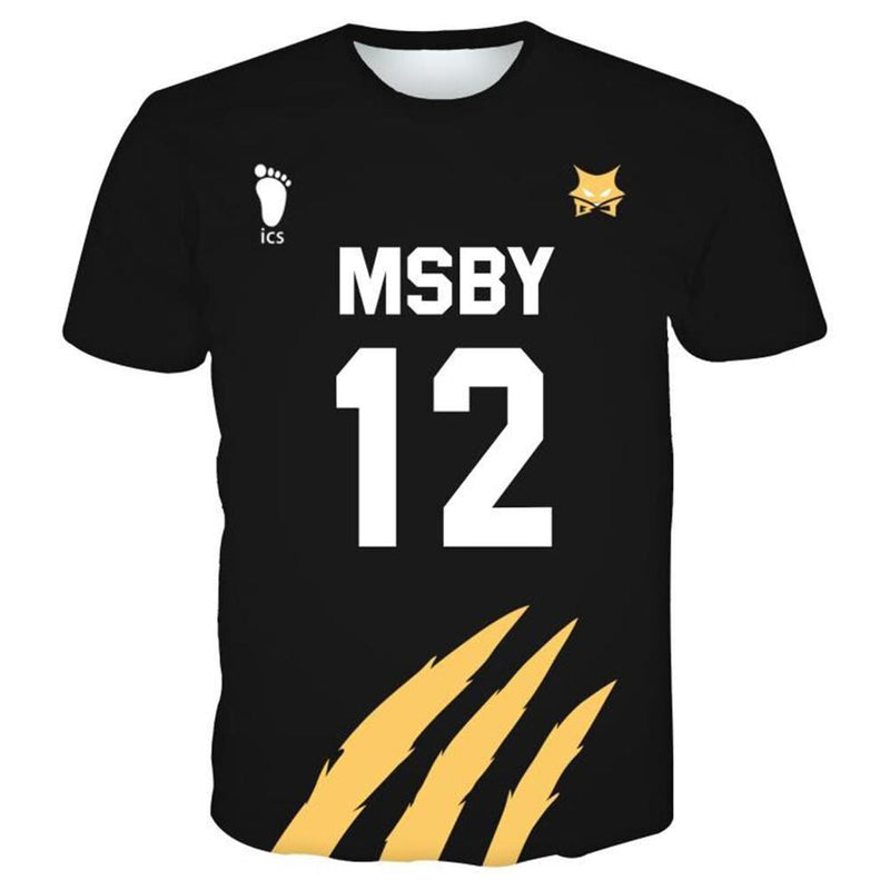 Unisex Haikyuu!! T-shirts MSBY Black Jackal