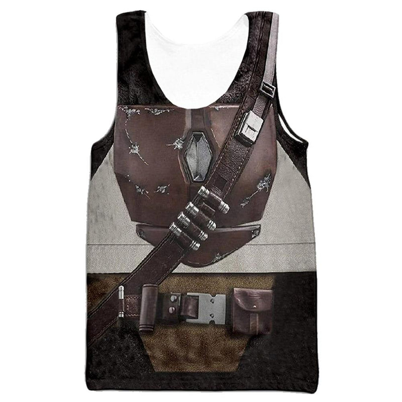 Men Star Wars The Mandalorian Cosplay Tank Tops Summer Cool Sleeveless Vest Casual Streetwear Clothes - CrazeCosplay