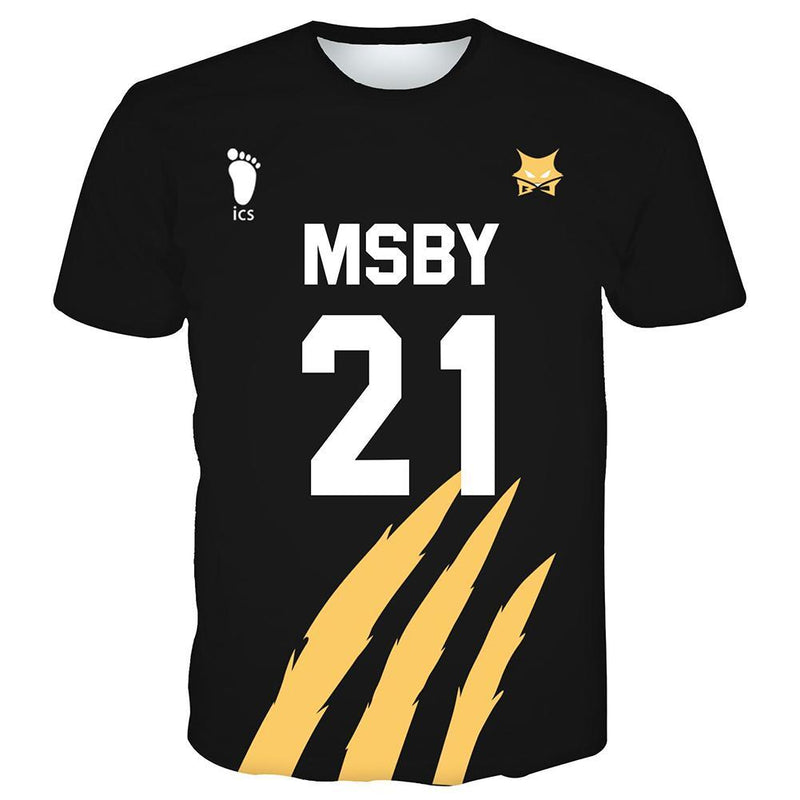 Unisex Haikyuu!! T-shirts MSBY Black Jackal