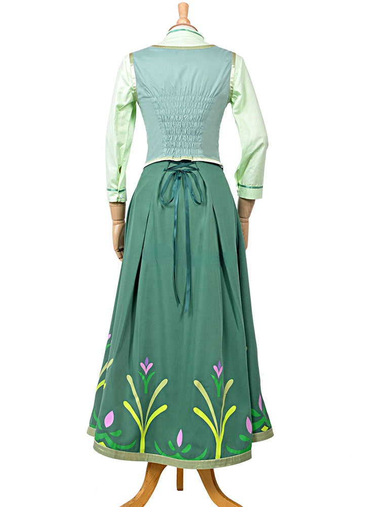 Anna Green Ending Dress Frozen Cosplay Easy Storybook Character Costumes for Adults - CrazeCosplay