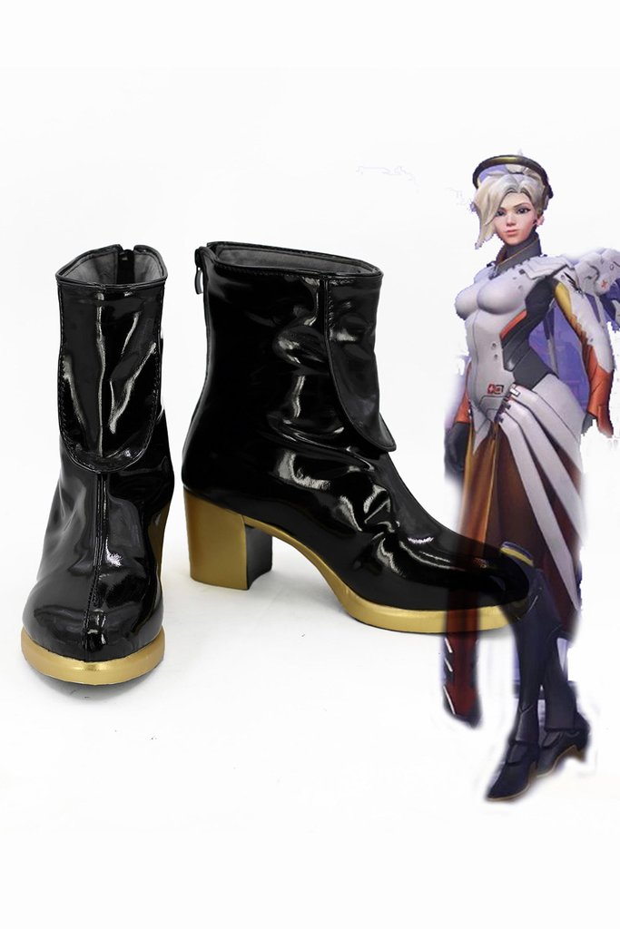 overwatch ow mercy boots cosplay shoes - CrazeCosplay