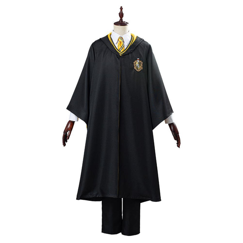 Harry Potter School Uniform Hufflepuff Robe Cloak Outfit Cosplay Costume Halloween Carnival Suit