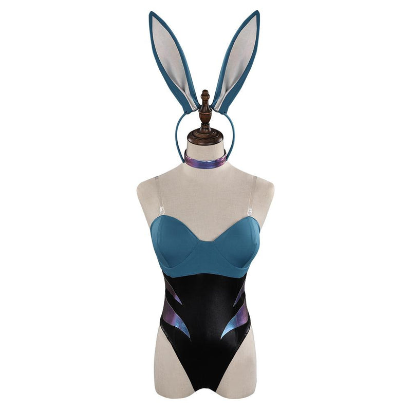 League of Legends LoL Akali The Rogue Assassin KDA Bunny Girls Jumpsuit Cosplay Costume - CrazeCosplay