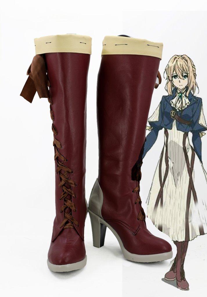 Violet Evergarden Violet Cosplay Shoes Boots Red 2 - CrazeCosplay