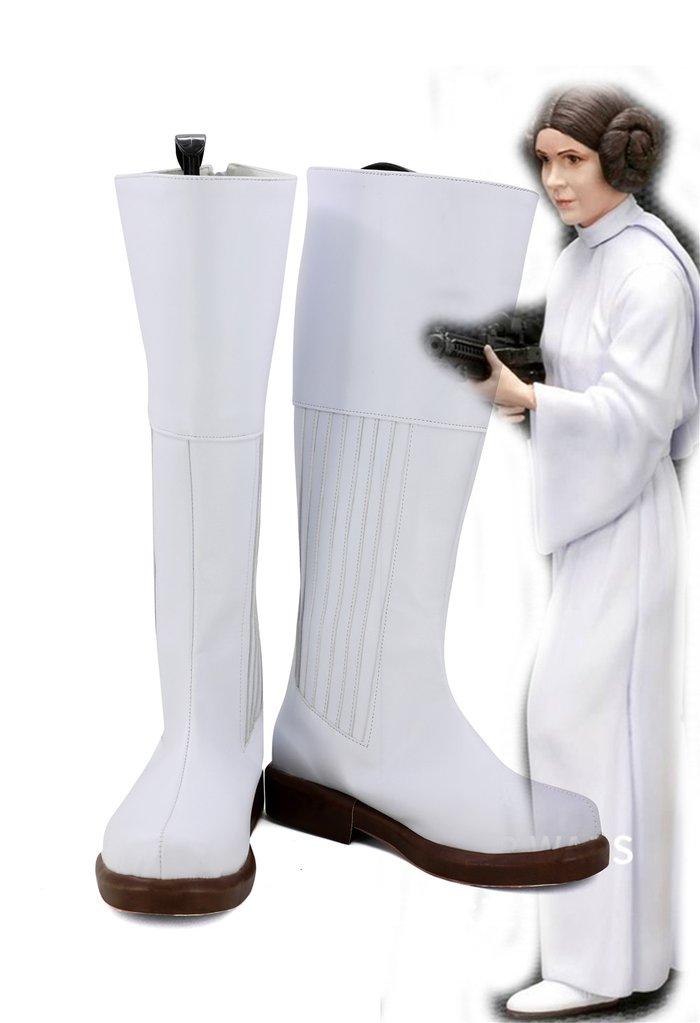 Star Wars Pricess Leia Cosplay Shoes Boots White - CrazeCosplay