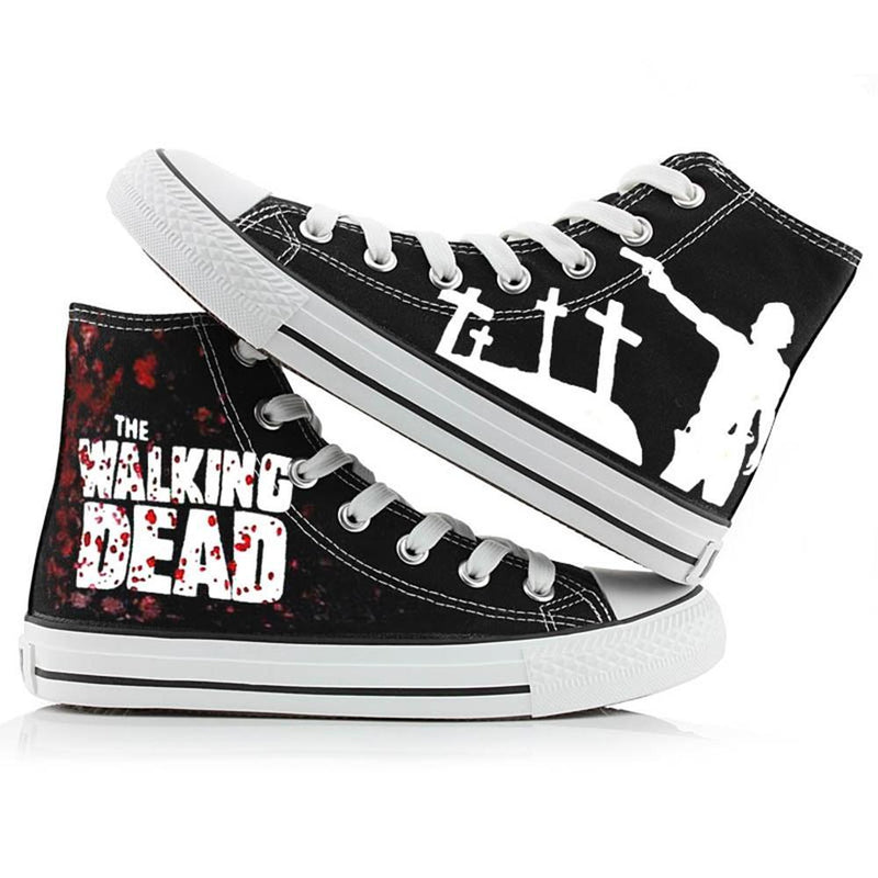 The Walking Dead Canvas Shoes Black Sneakers Cosplay Shoes - CrazeCosplay