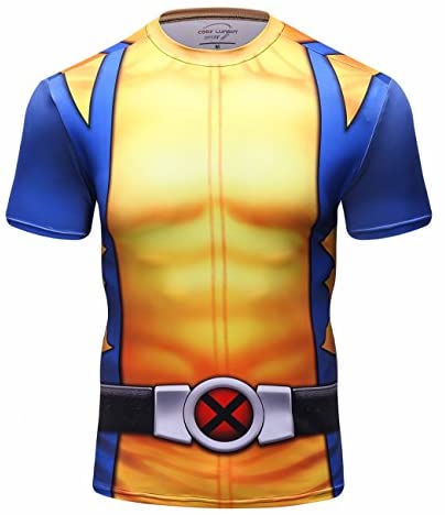 Red Plume Men's Superhero Shirt Sports Fitness T-Shirt Party/Cosplay Short Sleeve - CrazeCosplay