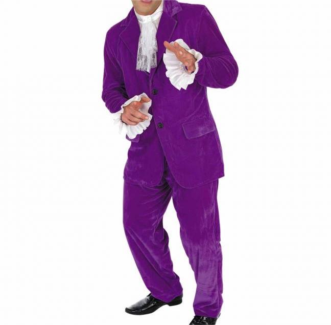 Austin Powers Couple Costume Purple Suit Fembot Halloween Dress for Adults - CrazeCosplay