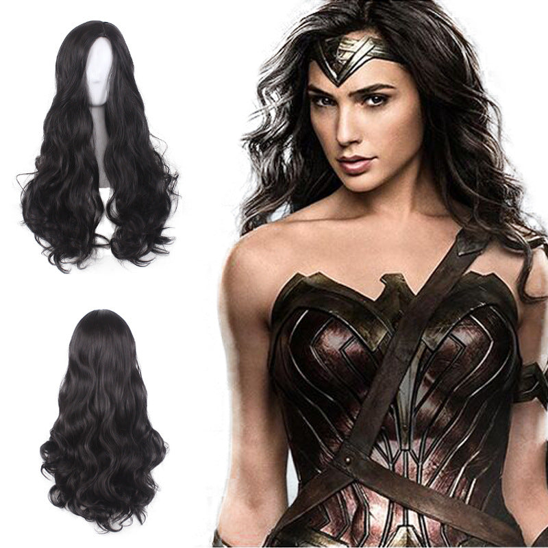 Wonder Woman Cosplay Wig Brown Curly Diana Prince Halloween Cosplay - CrazeCosplay