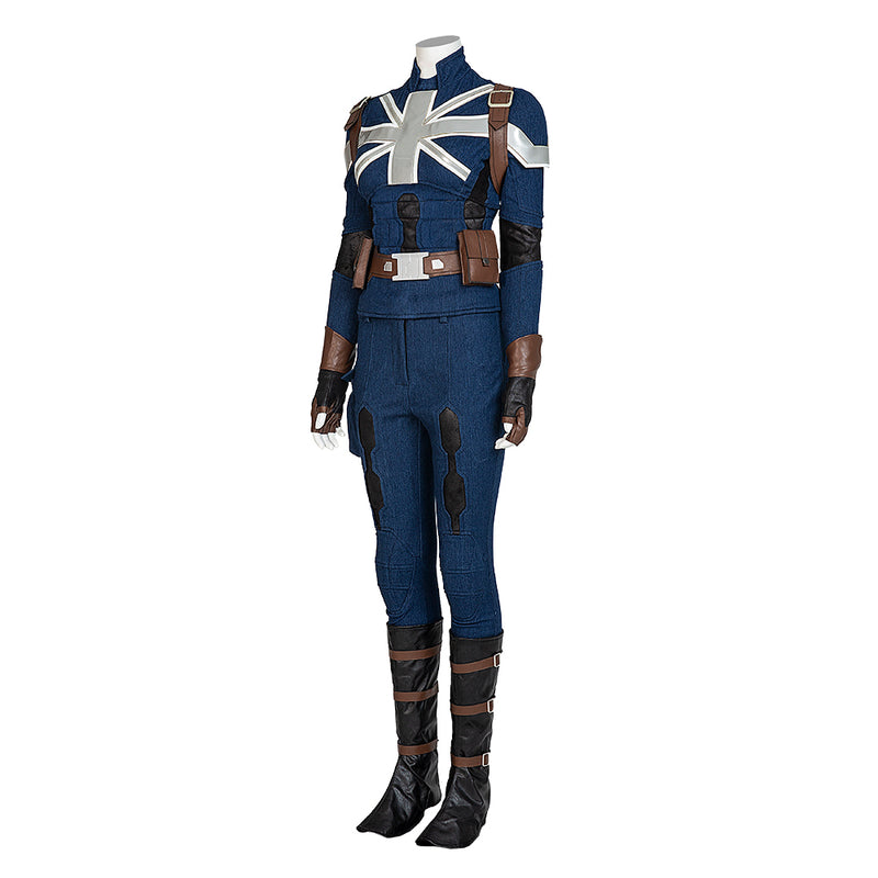 Peggy Carter Cosplay Costume What If Captain Carter Stealth Outfit - CrazeCosplay