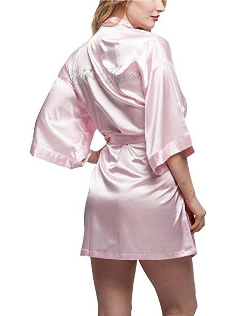 Maid Of Honor Silk Pink Long Robe Bathrobe Costume - CrazeCosplay