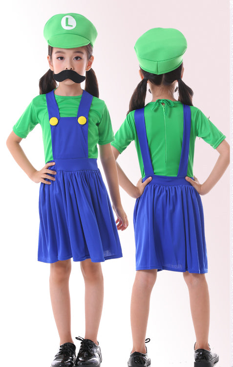 Luigi Super Mario Costume Family Cosplay Character Day Costumes Halloween Outfit - CrazeCosplay