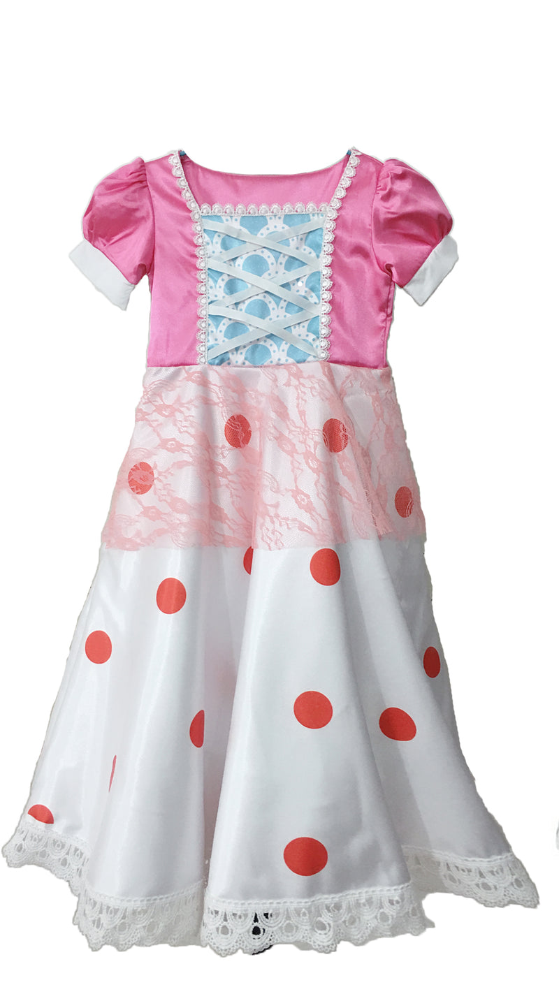 Kids Little Bo Peep Costume Toy Story Bo Peep Cosplay Dress for Girls - CrazeCosplay