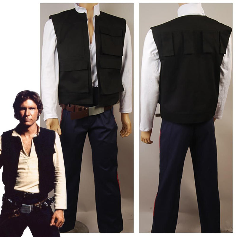 SW Anh A New Hope Han Solo Costume Vest Shirt Pants