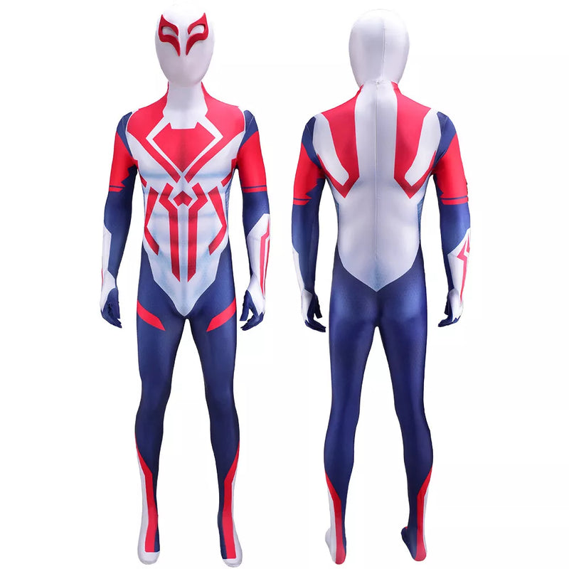 Spiderman 2099 White Suit Adult Cosplay Costume - CrazeCosplay