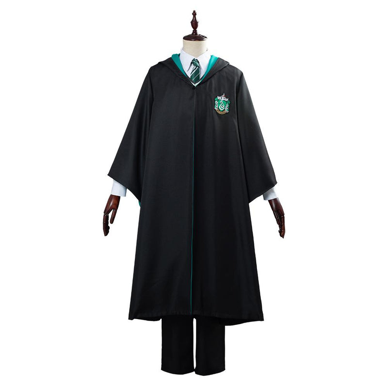 Harry Potter School Uniform Slytherin Robe Cloak Outfit Cosplay Costume Halloween Carnival Suit