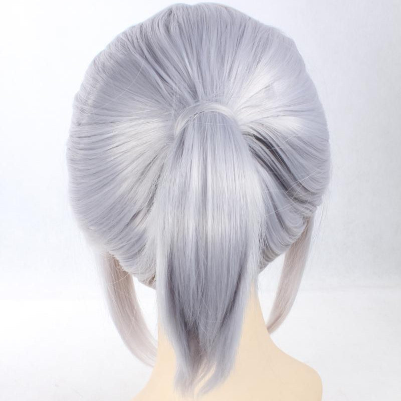 Final Fantasy Sice White Ponytail Cosplay Wig