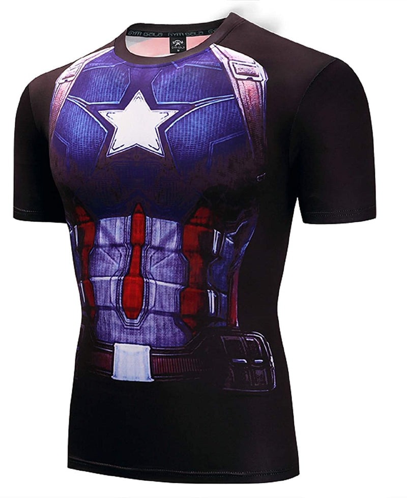 Superhero Compression T-Shirts - Men's Crew Neck Gym Cosplay Costume Casual Muscle - CrazeCosplay