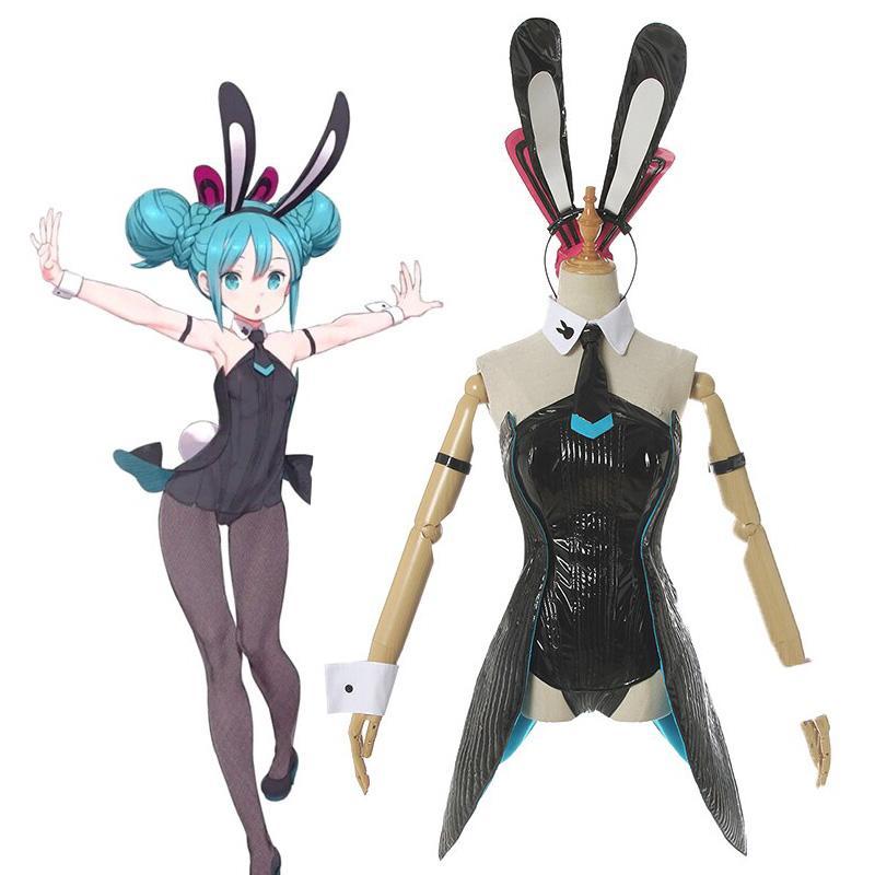 Vocaloid Miku Bunny Girl Cosplay bunny girl senpai Sexy Jumpsuit V Hatsune Women Black Rompers Suit Costume costume corset - CrazeCosplay