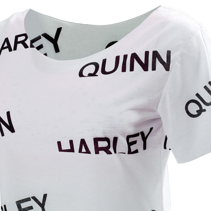 harley quinn white T-Shirt birds of prey women girl Cosplay Costume - CrazeCosplay