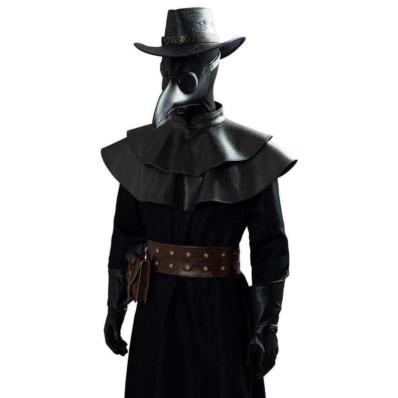 Plague Doctor Steampunk Bird Mask Cape Long Grown Hat Set Holloween Costume Cosplay Costume - CrazeCosplay