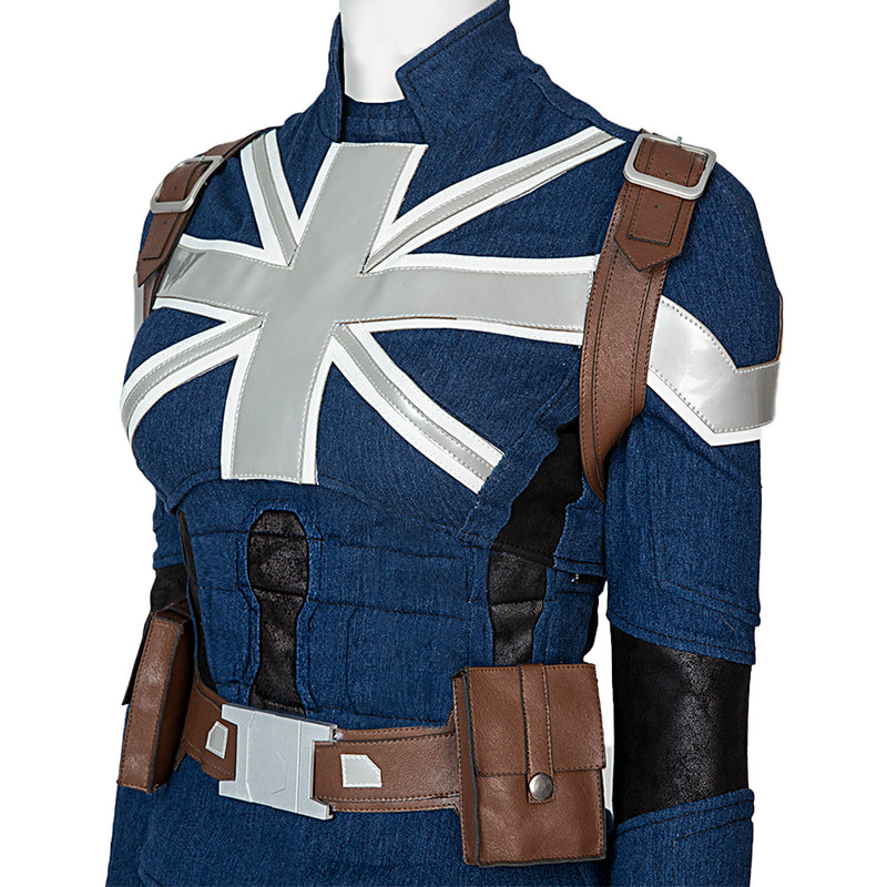 Peggy Carter Cosplay Costume What If Captain Carter Stealth Outfit - CrazeCosplay