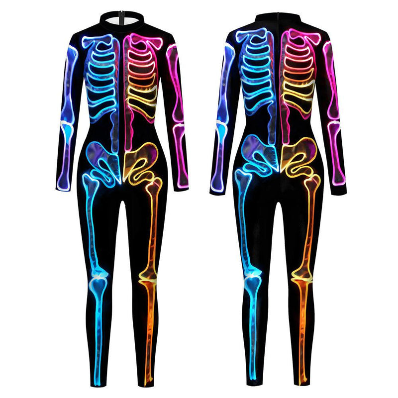 Adult Glow In The Dark Skeleton Costume - CrazeCosplay