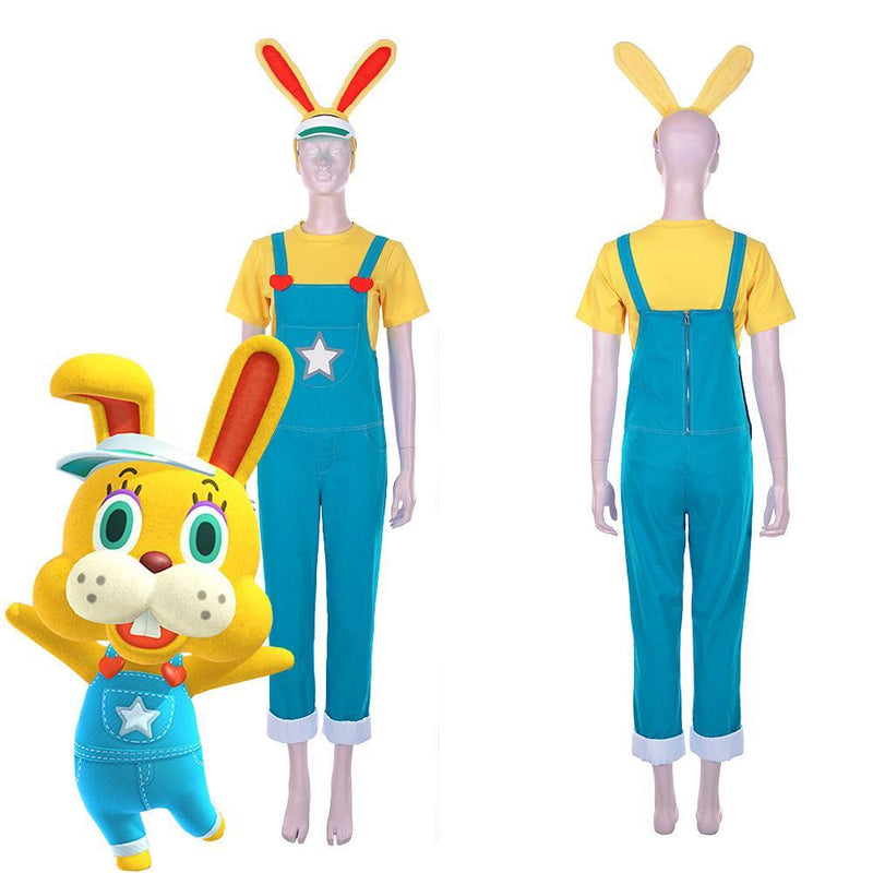 Animal Crossing New Horizons Zipper T Bunny Men T Shirt Overalls Outfits Halloween Carnival Costume Cosplay Costume - CrazeCosplay
