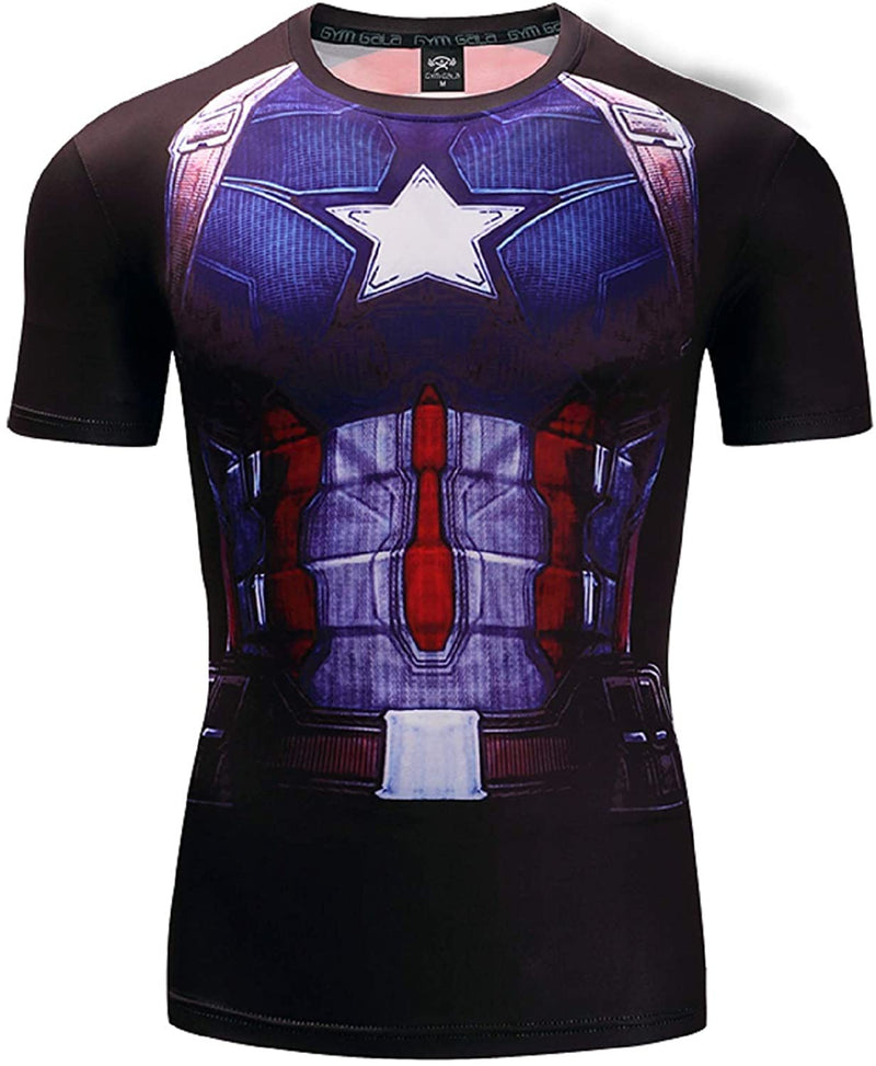 Superhero Compression T-Shirts - Men's Crew Neck Gym Cosplay Costume Casual Muscle - CrazeCosplay