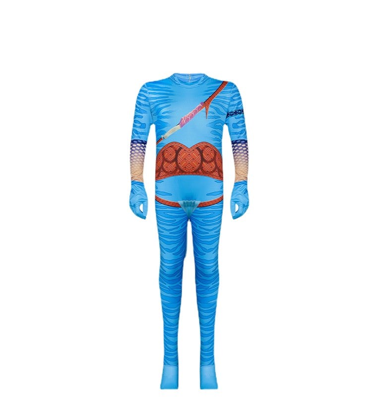 Avatar Jake Sully Boys Girls Halloween Cosplay Jumpsuit Kids Bodysuit - CrazeCosplay